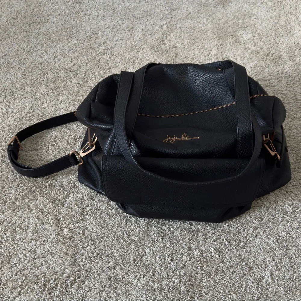 Jujube Wherever Weekender black vegan leather diaper bag